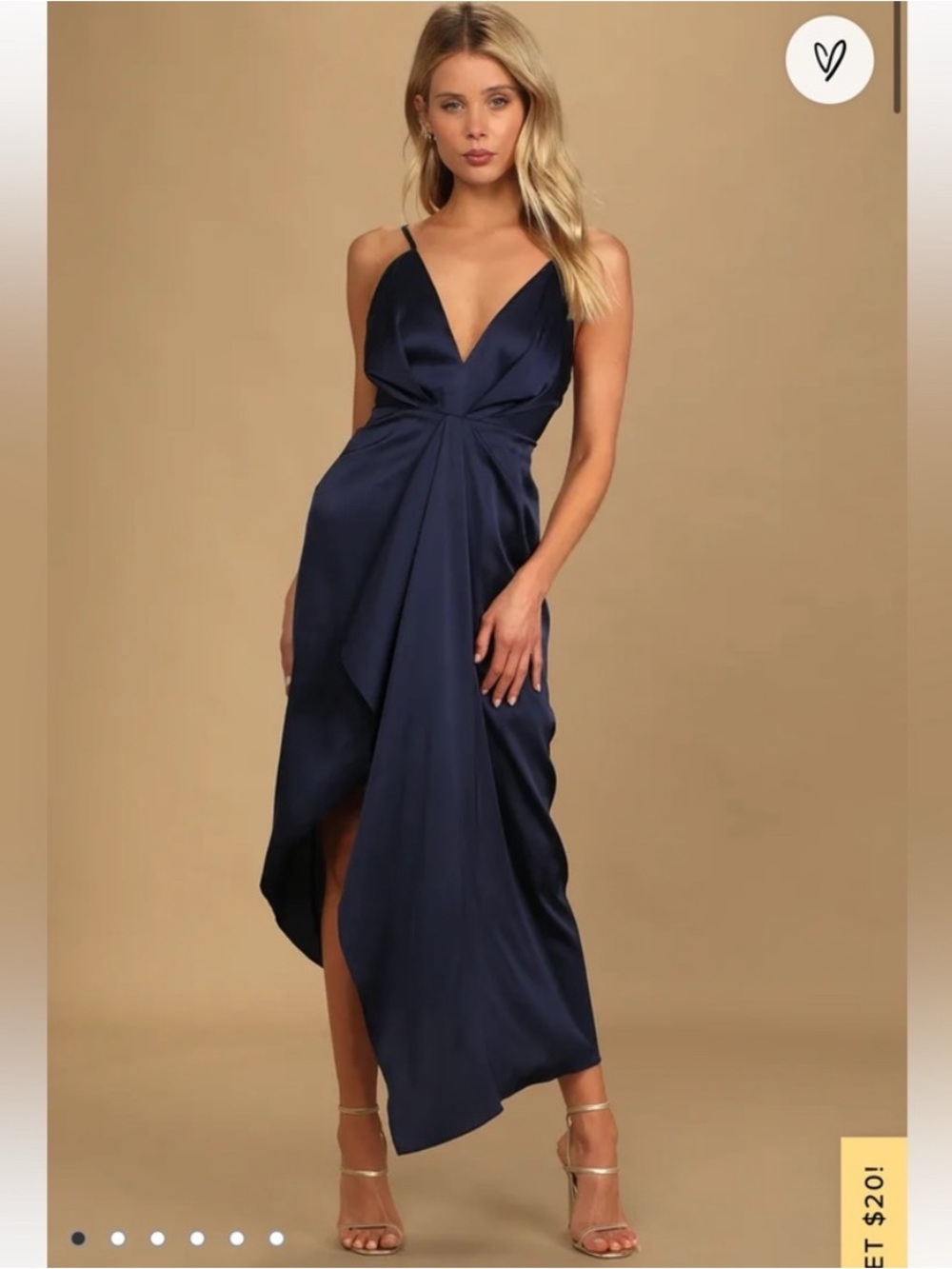 Lulu’s Caught Feelings Waterfall Front Asymmetrical Dress